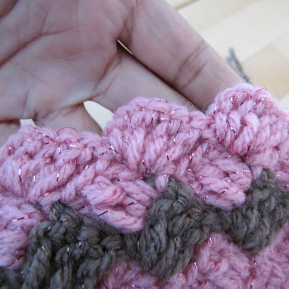 Taller de ABU handmade Crochet Shawl (Pink, Pardo - Picture 11 of 12